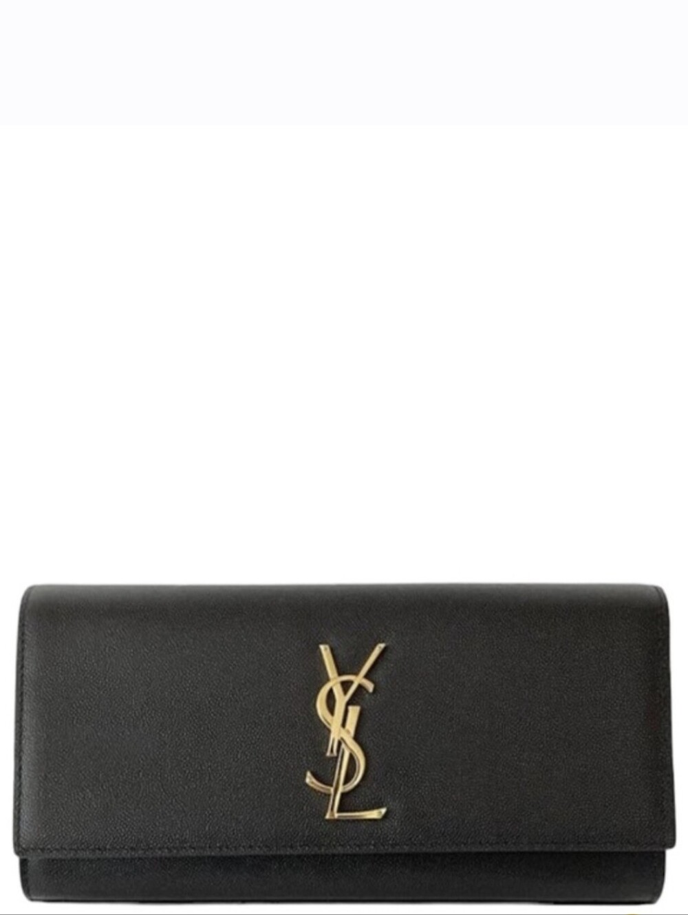 Like New! YSL Saint Laurent Monogram Kate Clutch Cavier Leather MSRP $1,595 - Picture 1 of 16